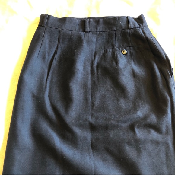 Vintage Ports international navy virgin wool high waisted pencil skirt - Picture 6 of 9